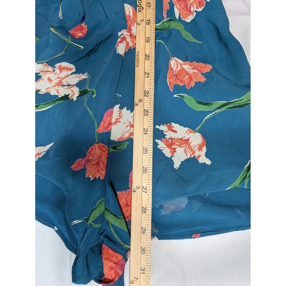 Privacy Please Romper Womens Small Blue Floral V Neck - Picture 9 of 10